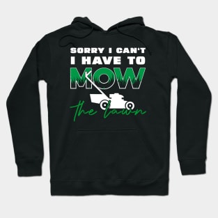 Sorry I Cant I Have To Mow The Lawn Funny Riding Mower Dad Hoodie